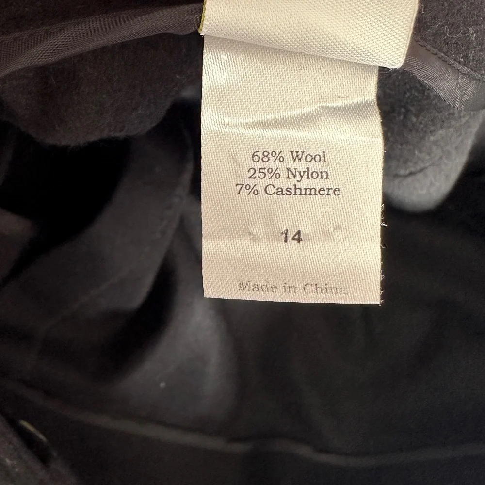 Garnet Hill Wool Cashmere Blend Black Wrap Skirt Size14 Winter - Picture 6 of 6